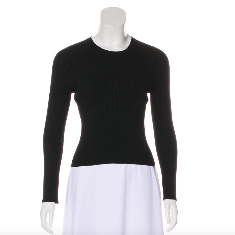 TIBI Long Sleeve Crop Top